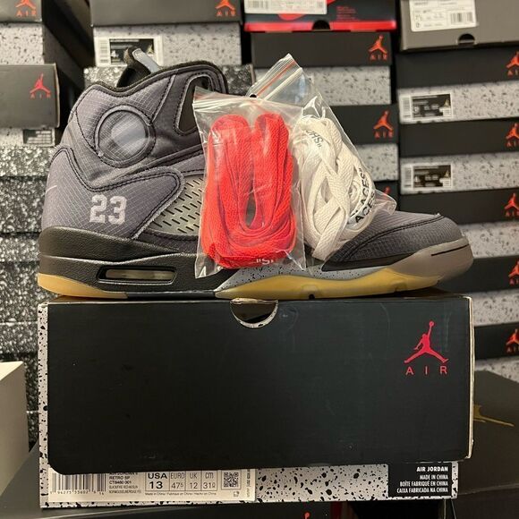 Nike Air Jordan 5 V Retro Off White Black Size 13 ct8480-001